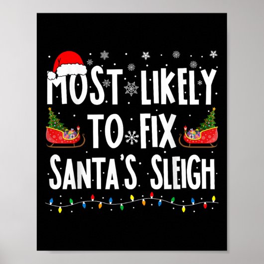 Poster Les Plus Susceptibles De Corriger Père Noël Sleigh (Devant)