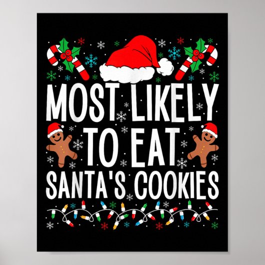 Poster Les Plus Susceptibles De Manger Père Noël Cookie F (Devant)