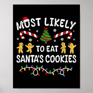 Poster Les Plus Susceptibles De Manger Père Noël Cookies