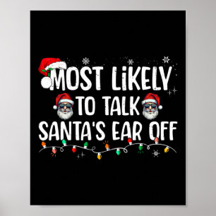 Poster Les Plus Susceptibles De Parler Père Noël En L'Or