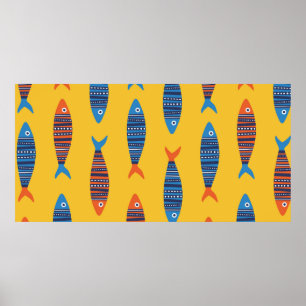 Poster Les poissons brillants sont des motifs sans soudur