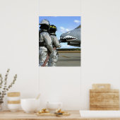 Poster Les pompiers déploient un tuyau d'incendie pendant (Cuisine)