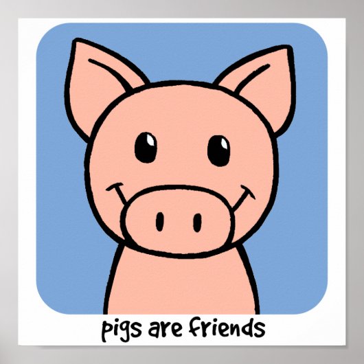Poster Les porcs sont amis (Devant)