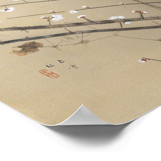 Poster Les premières fleurs de prune par Nishimura Goun,  (Coin)