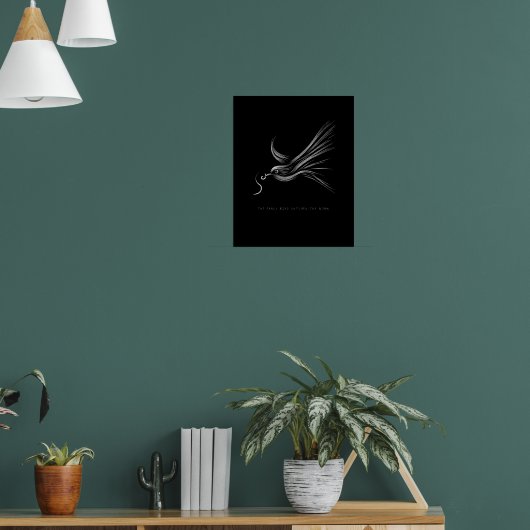 Poster Les premiers oiseaux attrapent le ver - Line Art P (Salon 1)