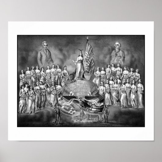 Poster Les présidents Washington et Jackson (Devant)