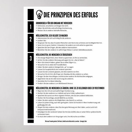 Poster Les principes de succès (Devant)