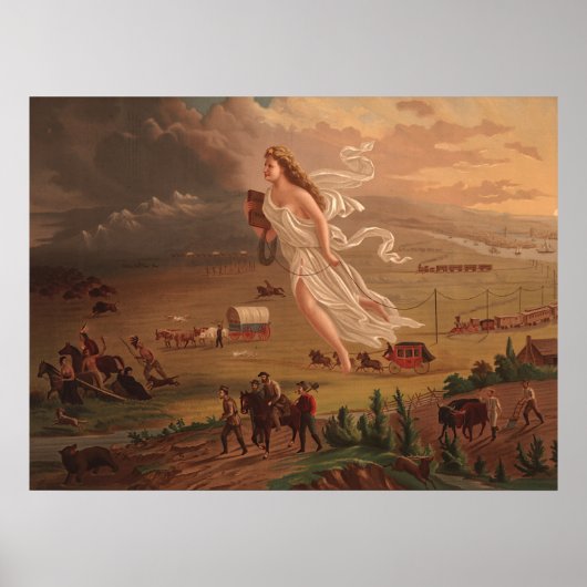 Poster Les progrès américains, John Gast 1872 (Devant)