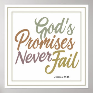 Poster Les promesses de Dieu ne manquent jamais Josué 21: