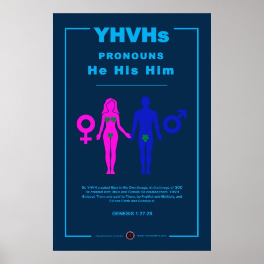 Poster Les pronouns du YHVH (Devant)