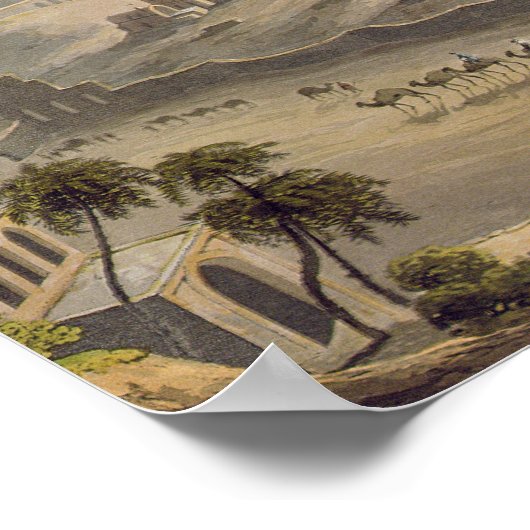 Poster Les pyramides du Caire, gravées par Daniel Havell  (Coin)