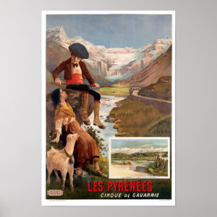 Poster Les Pyrénées, Gavarnie Vintage Tourism Travel
