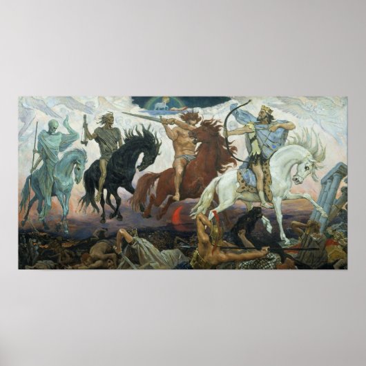 Poster Les quatre cavaliers de l'Apocalypse 1887 Peinture (Devant)