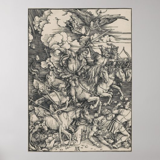 Poster Les quatre cavaliers de l'Apocalypse par Durer (Devant)