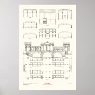 Poster Les quatre livres d'architecture - Ponts