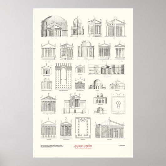Poster Les quatre livres d'architecture - Temples anciens (Devant)