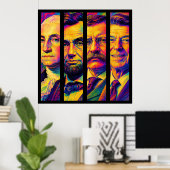 Poster Les Quatre Présidents (Bureau à domicile)