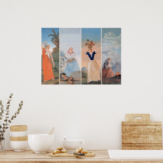 Poster Les quatre saisons de Paul Cezanne (Cuisine)