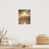 Poster Les Rayons Solaires À Travers Les Nuages Sur La Me (Cuisine)
