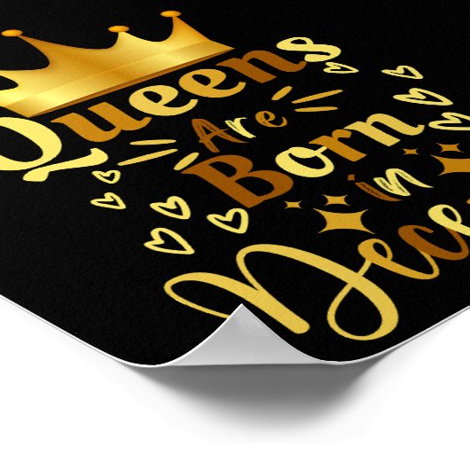 Poster Les Reines D'Anniversaire Sont Nées En Décembre (Coin)