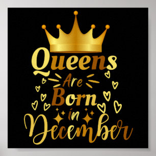 Poster Les Reines D'Anniversaire Sont Nées En Décembre