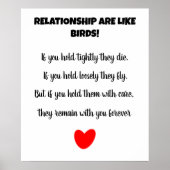 Poster Les relations sont comme les oiseaux aiment (Devant)