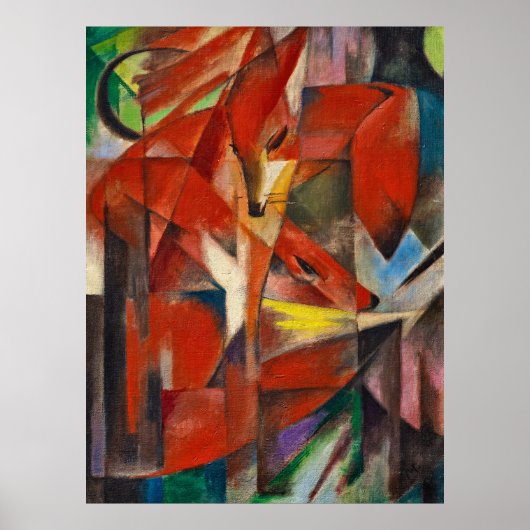 Poster Les renards de Franz Marc (Devant)