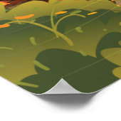 Poster Les renards jouent dans la forêt d'automne (Coin)