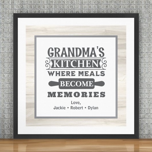 Poster Les repas de grand-mère deviennent des souvenirs