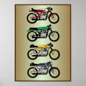 Poster Les Replicas (affiche d'art de la moto de course d (Devant)