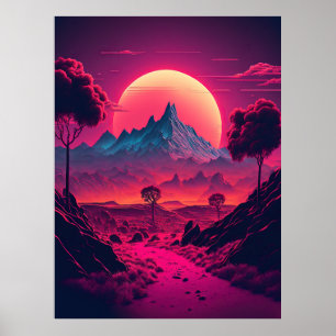 Poster Les rêves cosmiques d'un horizon futuriste
