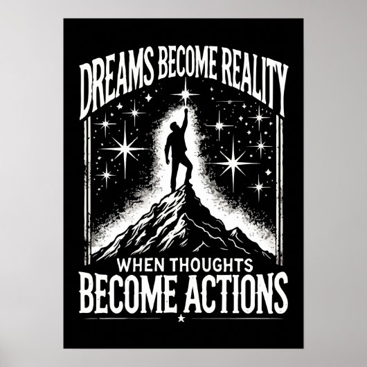Poster Les rêves deviennent réalité quand les pensées dev (Devant)