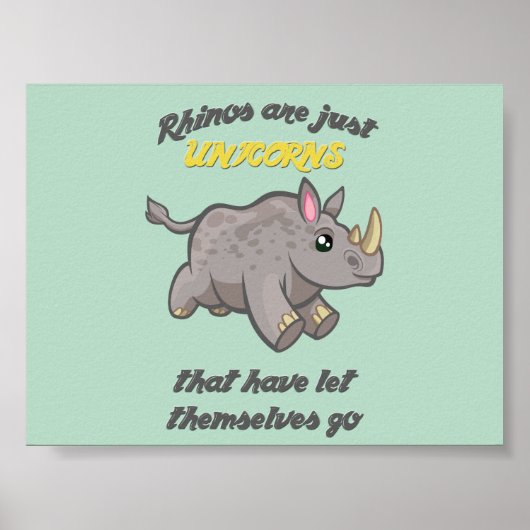 Poster Les rhinos sont des licornes (Devant)