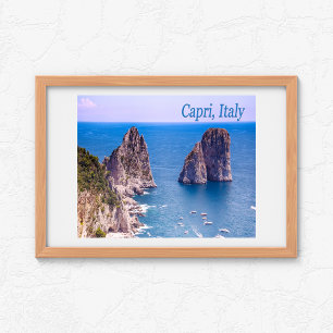 Poster Les Roches Faraglioni de Capri, Italie