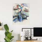 Poster Les Roses de Paul Cézanne dans une Bouteille (1900 (Bureau à domicile)