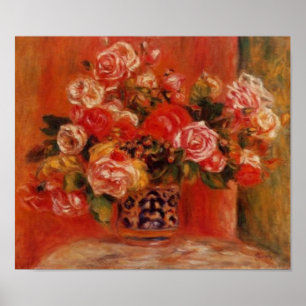 Poster Les Roses de Renoir dans un Vase Still Life