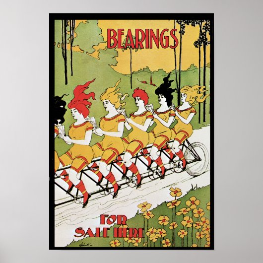 Poster Les roulements, c. Annonce Art nouveau 1896 (Devant)