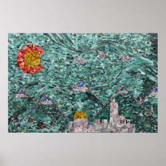 Poster Les rues de Denver collage 36x24