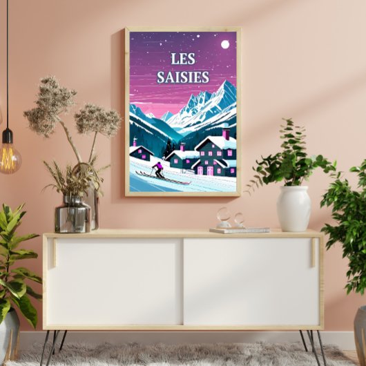 Poster Les Saisies : Douceur des Cimes, Pureté Hivernale