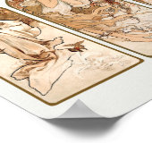 Poster Les saisons Alphonse Mucha Art Nouveau (Coin)