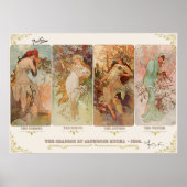 Poster Les saisons de Alphonse Mucha (Devant)