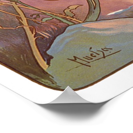 Poster Les Saisons Lete - 1896 - Alphonse Mucha (Coin)