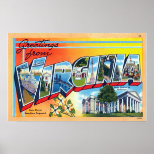 Poster Les salutations Vintages de Virginia Travel