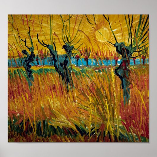 Poster Les saules au coucher du soleil | Van Gogh | (Devant)