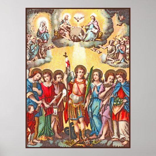 Poster Les Sept Archanges (CP 001; Chromolithographe) (Devant)