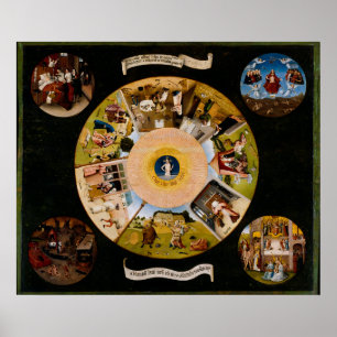 Poster Les sept péchés mortels par Hieronymus Bosch