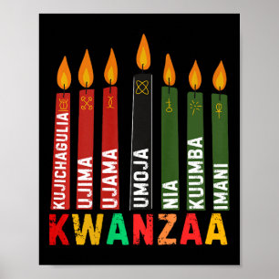 Poster Les Sept Principes De Kwanzaa Kinara Happy Kwanz