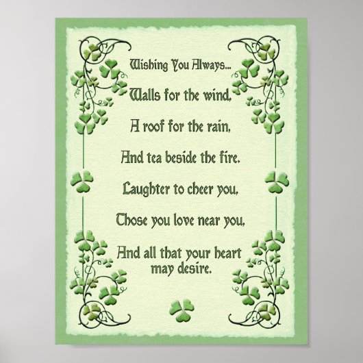 Poster Les shamrocks Vous Souhaitent Toujours... (Devant)