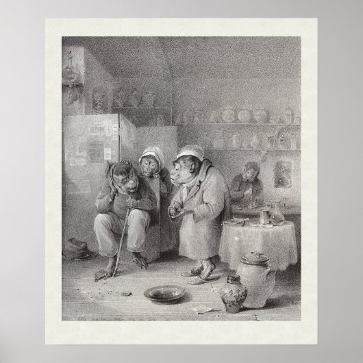 Poster Les singes au Dentist - Décor de bureau dentaire! (Devant)