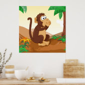 Poster Les singes sages parlant 1/3 (Cuisine)